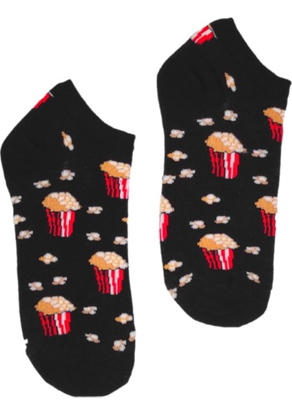 Unisex Happy Popcorn Renkli Patik Çorap