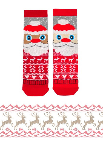 Özel Koleksiyon Unisex Yılbaşı Noel Merry Christmas Happy Noel Deer Soket Çorap modelleri