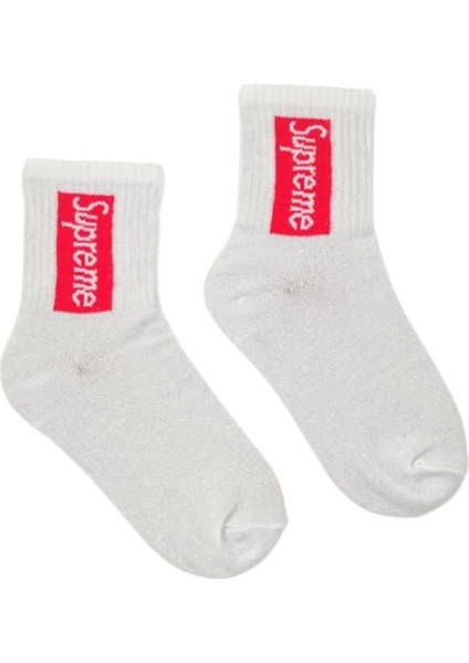 Unisex Supreme Renkli Kolej Çorap