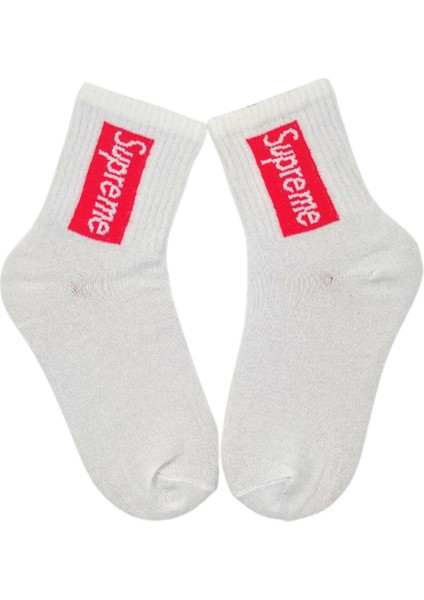 Unisex Supreme Renkli Kolej Çorap