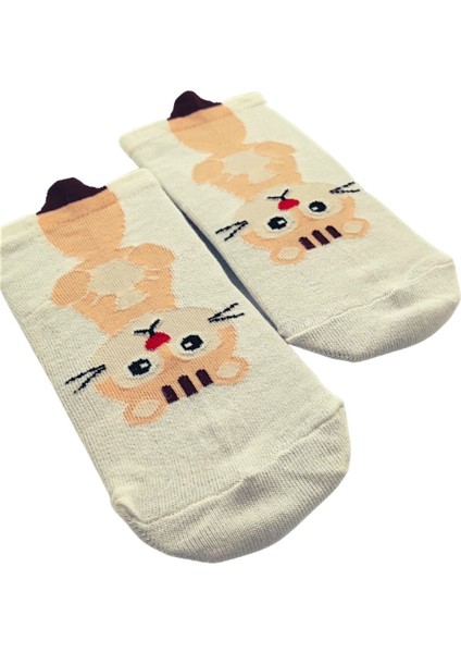 Unisex Cool Cat Renkli Patik Çorap