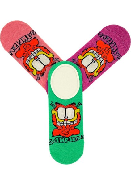 3 Çift Unisex Garfield Desenli Renkli Babet Çorap fiyatları