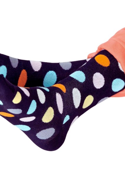 Happy Socks Ithal Özel Seri Unisex Big Dot Sock Happy Socks Renkli Soket Çorap Dikişsiz