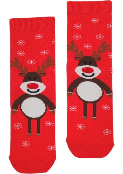 Özel Koleksiyon Unisex Yılbaşı Noel Merry Christmas Happy Red Deer Soket Çorap fiyatları