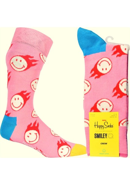 Happy Socks Ithal Özel Seri Unisex Renkli Soket Pinky Smile Çorap