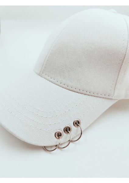 Best Quality 3 Halkalı Beyaz Renk Piercing Şapka