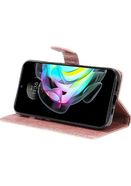 BDT Market Motorola Kenar 20 Klasik Düz Renk Için Flip Case Kart Yuvası ile Yüksek (Yurt Dışından)