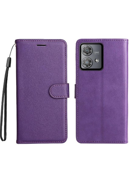 Motorola Kenar 40 Neo 5g Için Flip Case Yüksek Kalite Deri Klasik Katı (Yurt Dışından)