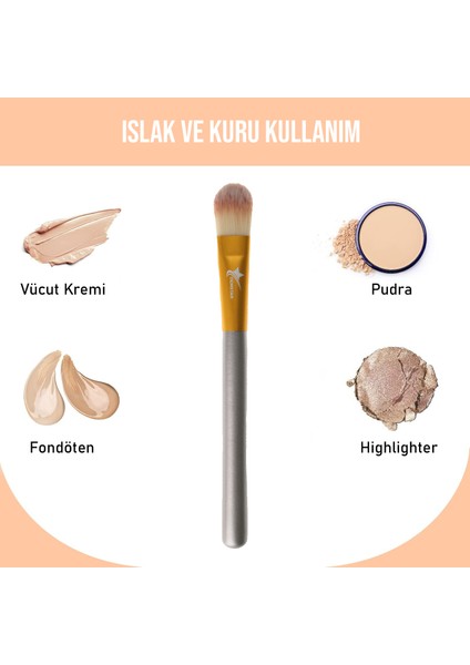 Professional Makeup Brush Champagne Maske Fırçası Makyaj Fırçası No:15