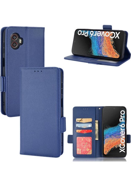 Samsung Galaxy Xcover6 Pro Pu Deri Manyetik Kart Yuvaları Tutucu (Yurt Dışından)