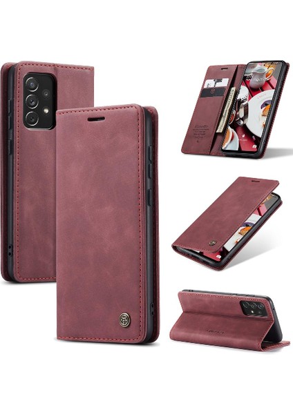 Samsung Galaxy A73 5g Için Flip Case Vintage Pu Deri Cüzdan Manyetik (Yurt Dışından)
