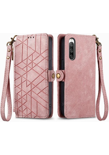 Sony Xperia 10 Iv Için Flip Case Darbeye Deri Kılıf Basit Iş (Yurt Dışından)