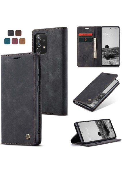 BDT Market Samsung Galaxy A73 5g Için Flip Case Vintage Pu Deri Cüzdan Manyetik (Yurt Dışından)