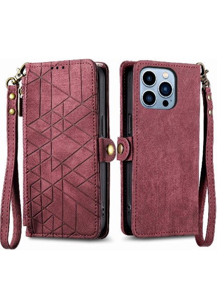 Iphone 13 Için Flip Case Pro Kapak Kapak Cüzdan Basit Iş Darbeye (Yurt Dışından)