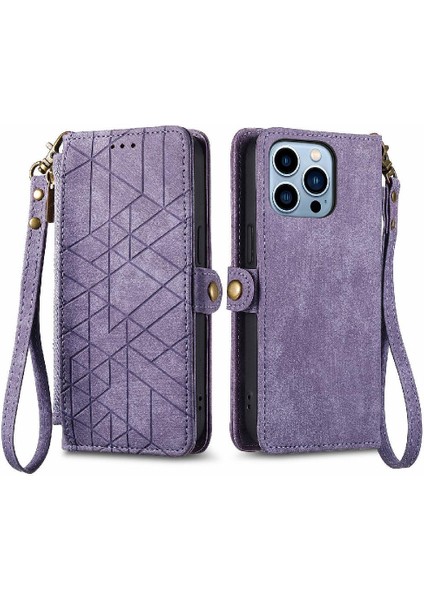 Iphone 13 Için Flip Case Pro Max Deri Kılıf Cüzdan Basit Iş Çevirme (Yurt Dışından)