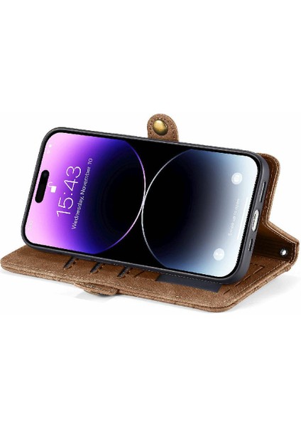 Iphone 13 Için Flip Case Pro Max Deri Kılıf Cüzdan Basit Iş Çevirme (Yurt Dışından)