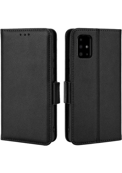 Samsung Galaxy A51 5g Için Kılıf Yan Toka Kart Yuvaları Tutucu Manyetik Pu (Yurt Dışından)