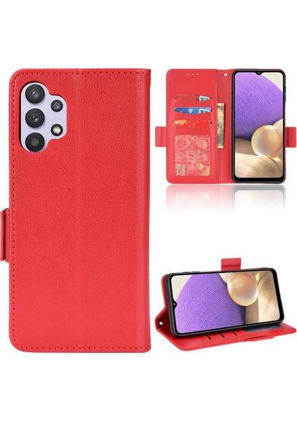 Samsung Galaxy A32 5g Pu Deri Yan Toka Cüzdan Manyetik Kart (Yurt Dışından)