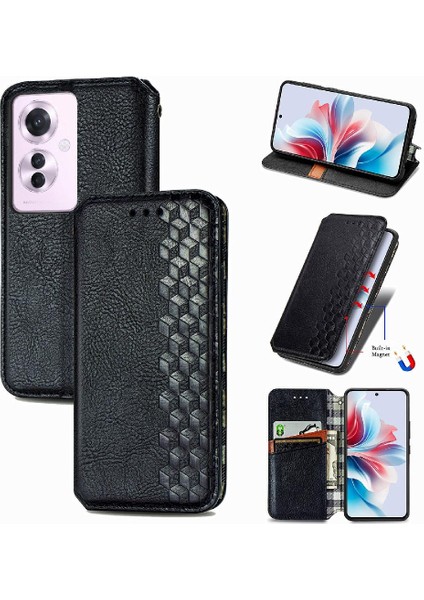Oppo Oppo 11F 5g Için Kılıf Zarif Iş Deri Çanta Moda Tasarımı (Yurt Dışından)