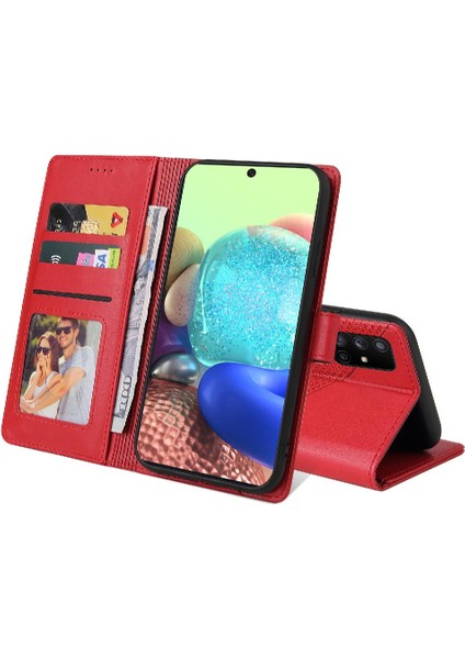Samsung Galaxy A71 4 Köşe Koruma Üç Kart Yuvaları Için Flip Case (Yurt Dışından)