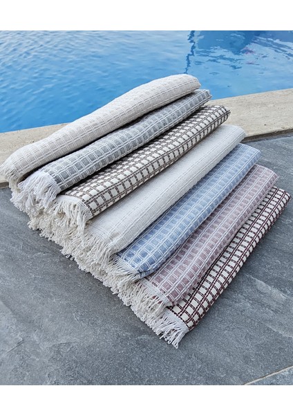 Windores Küçük Kareli Koltuk Örtüsü Pamuklu 170X230 Ebat Bordo Renk fırsatları