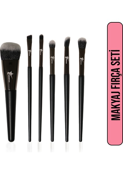 Professional Makeup Brush Soft Hair Serisi 6'Lı Set (No:26-28-30-31-33-34) Makyaj Fırça Seti