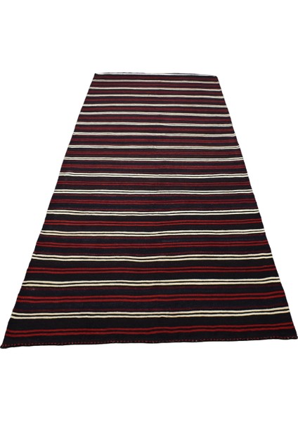 Yeni El Dokuma Ince Çubuklu Otantik Yağcıbedir Balıkesir Yün Kilim 4928