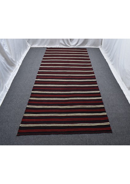 Yeni El Dokuma Ince Çubuklu Otantik Yağcıbedir Balıkesir Yün Kilim 4928