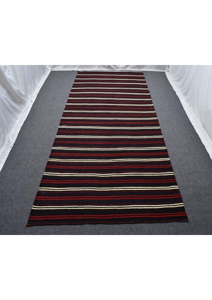 Yeni El Dokuma Ince Çubuklu Otantik Yağcıbedir Balıkesir Yün Kilim 4928