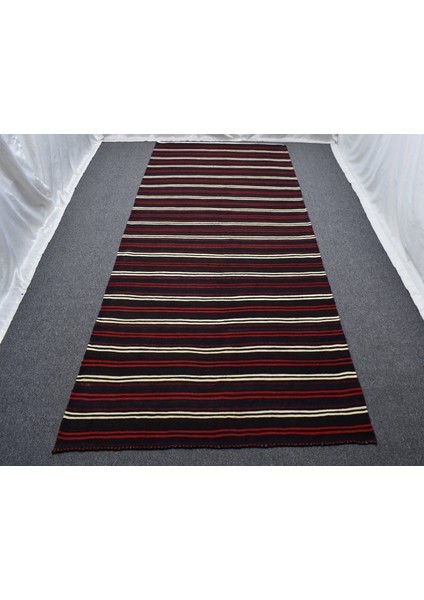 Yeni El Dokuma Ince Çubuklu Otantik Yağcıbedir Balıkesir Yün Kilim 4928