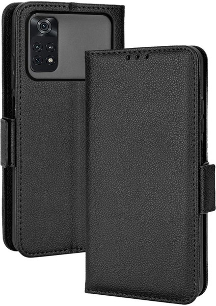 Xiaomi Poco M4 Pro 4g Manyetik Pu Deri Cüzdan Kart Yuvaları Yan (Yurt Dışından)