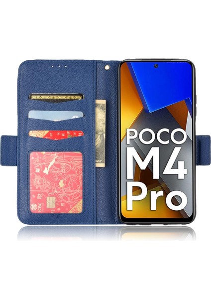 Xiaomi Poco M4 Pro 4g Manyetik Pu Deri Cüzdan Kart Yuvaları Yan (Yurt Dışından)