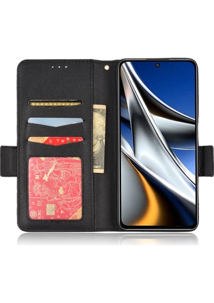 Xiaomi Poco X4 Pro 5g Pu Deri Manyetik Yan Toka Cüzdan Kartı (Yurt Dışından)