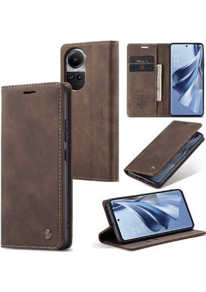 Oppo Oppo 10 Pro 5g Için Flip Case Vintage Pu Deri Cüzdan Kılıf Kart Yuvası (Yurt Dışından)