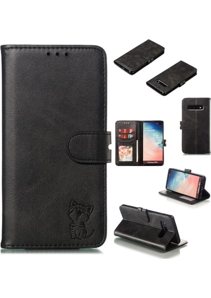 Samsung Galaxy S10E Tüm Yuvarlak Koruma Kickstand Kart Için Cüzdan Kılıf (Yurt Dışından)