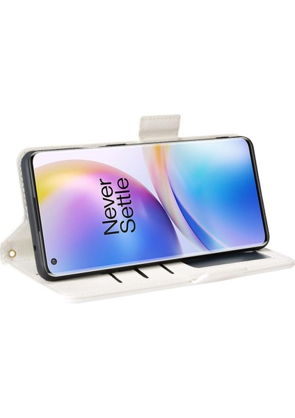 Oneplus 8 Için Kılıf Pro Manyetik Pu Deri Yan Toka Cüzdan Kart Yuvaları (Yurt Dışından)