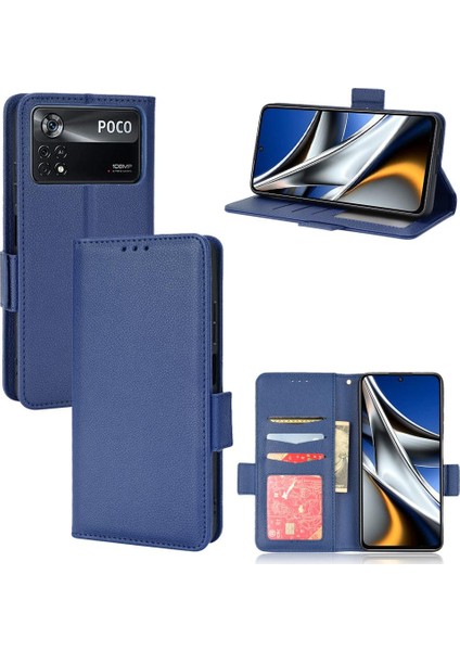Xiaomi Poco X4 Pro 5g Pu Deri Manyetik Yan Toka Cüzdan Kartı (Yurt Dışından)