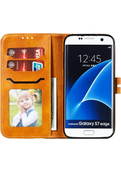 Samsung Galaxy S7 Kenar Manyetik Kapatma Kart Tutucu Için Cüzdan Durumda Tüm (Yurt Dışından)