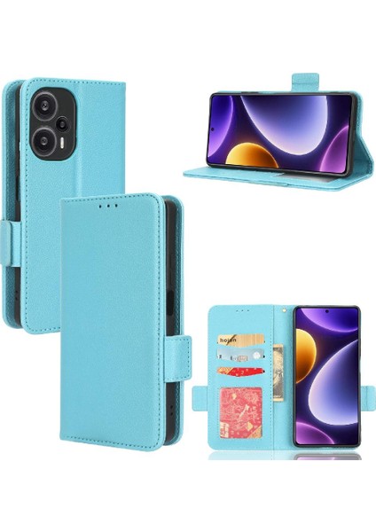 Xiaomi Poco F5 5g Için Kılıf Cüzdan Kart Yuvaları Tutucu Yan Toka Manyetik (Yurt Dışından) modelleri