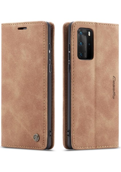 Huawei P40 Pro Flip Folio Kitap Kılıf Için Flip Case Kart Yuvası Kickstand Pu (Yurt Dışından)