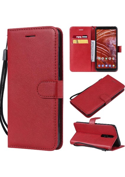Kart Yuvası Klasik Düz Renk Yüksek Telefon ile Nokia 3.1 Plus Için Flip Case (Yurt Dışından)