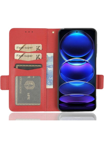 Xiaomi Redmi Için Not 12 5g Manyetik Kart Yuvaları Tutucu Pu Deri Kılıf (Yurt Dışından)