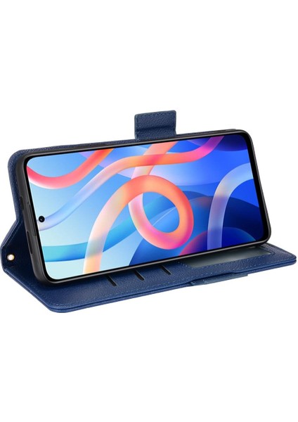 Xiaomi Poco M4 Pro 5g Pu Deri Yan Toka Cüzdan Kart Yuvaları (Yurt Dışından)