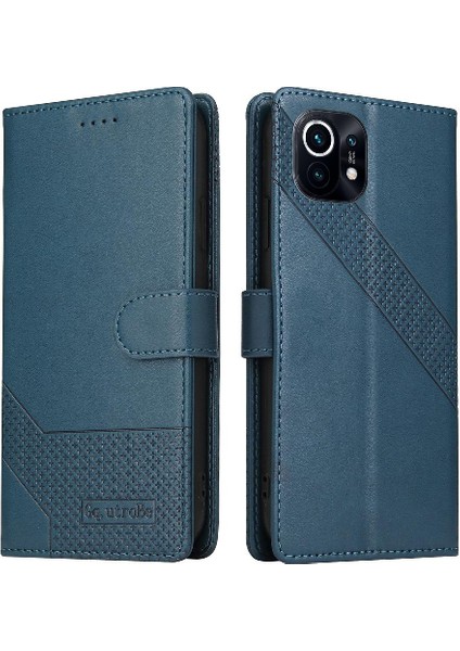 Xiaomi 11 Kickstand Üç Kart Yuvaları Premium Deri 4 Için Flip Case (Yurt Dışından)