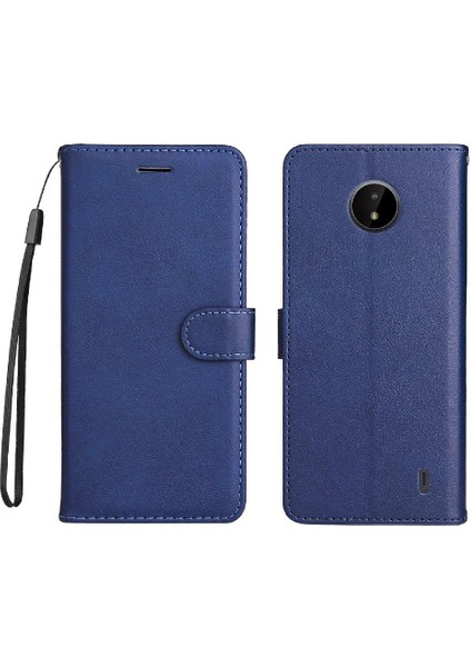 Nokia C10 Için Flip CASE/C20 Iş Cüzdan Telefon Kılıfı Klasik Düz Renk (Yurt Dışından)