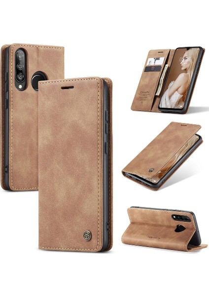 Huawei P30 Lite Durumda Kart Yuvası Için Flip Case Kickstand Flip Folio Kitap Pu (Yurt Dışından)