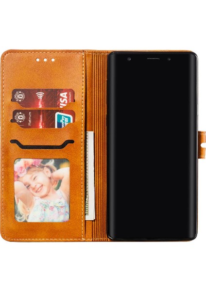 Samsung Galaxy Note9 Kabartmalı Kart Tutucu Manyetik Kapatma Için Cüzdan Kılıf (Yurt Dışından)