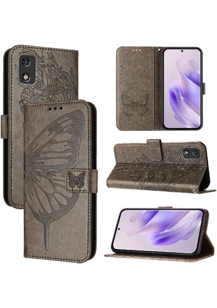 Tecno Pop 5c Premium Deri Kapak Kapak Manyetik Kabartma Için Kılıf (Yurt Dışından)