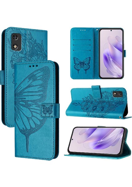 Tecno Pop 5c Premium Deri Kapak Kapak Manyetik Kabartma Için Kılıf (Yurt Dışından)