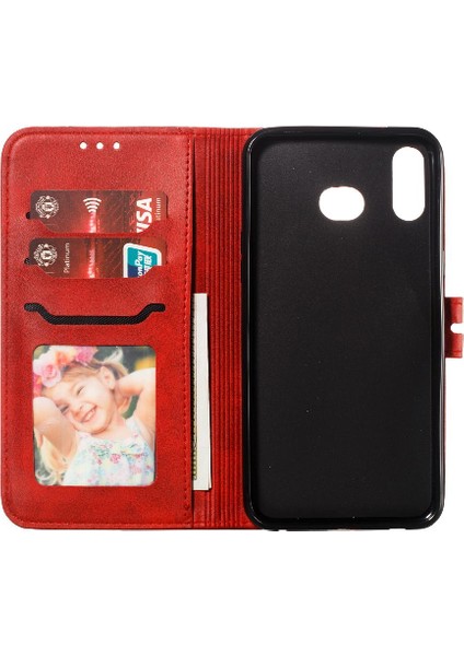 Samsung Galaxy A10S Için Cüzdan Durumda Kickstand Kart Tutucu Kabartmalı Tüm (Yurt Dışından)